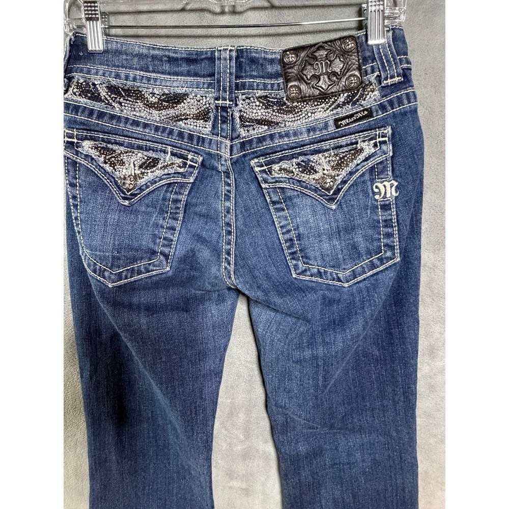 Miss Me Womens Bootcut Jeans 28 Dark Wash Sequin Rhinestone Western Cowgirl